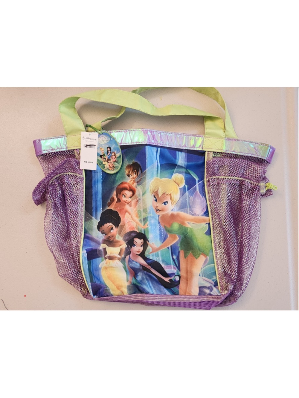 NWT Disney Store Fairies Mesh Beach Bag Tote Tinker Bell Silvermist